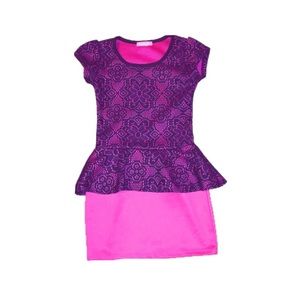 Pink and Black Lace Top Dress